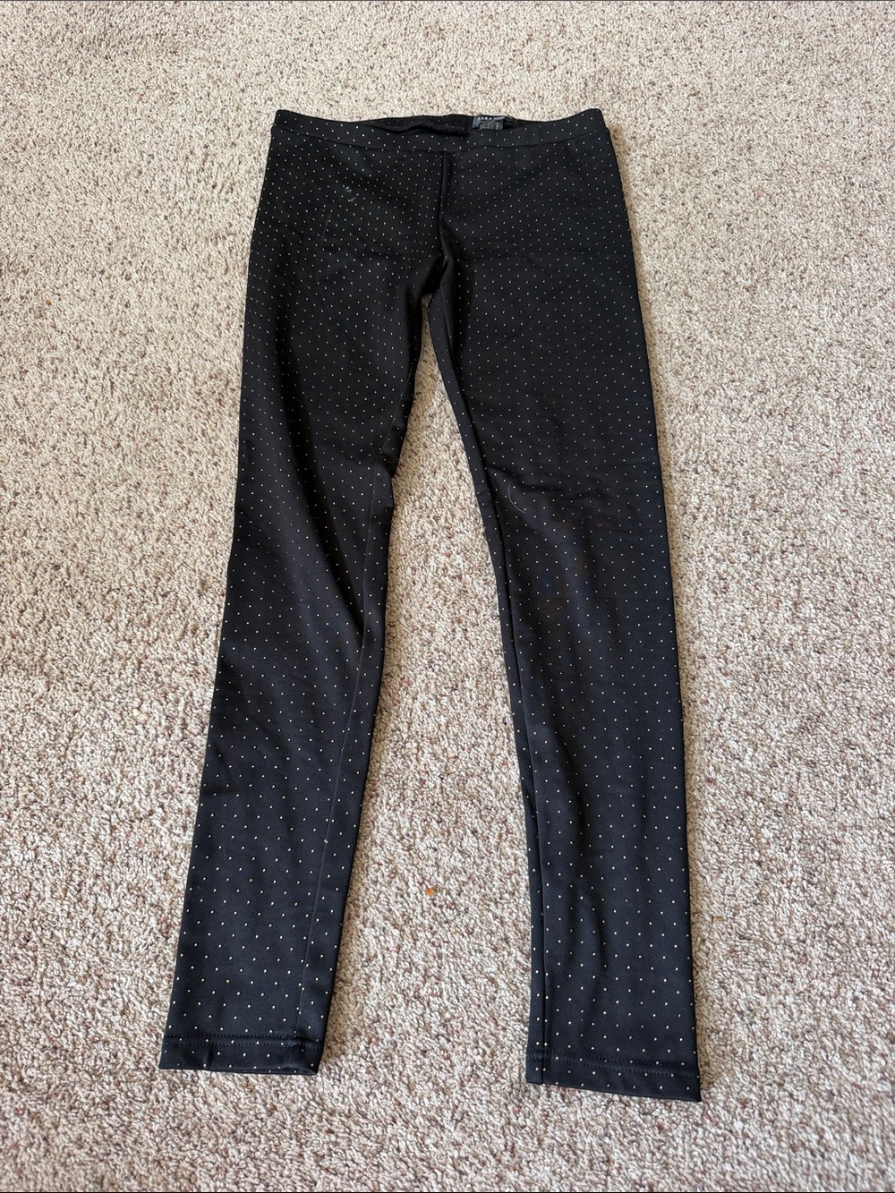 Zara Black Skinny Leggings with Gold Dot Detail